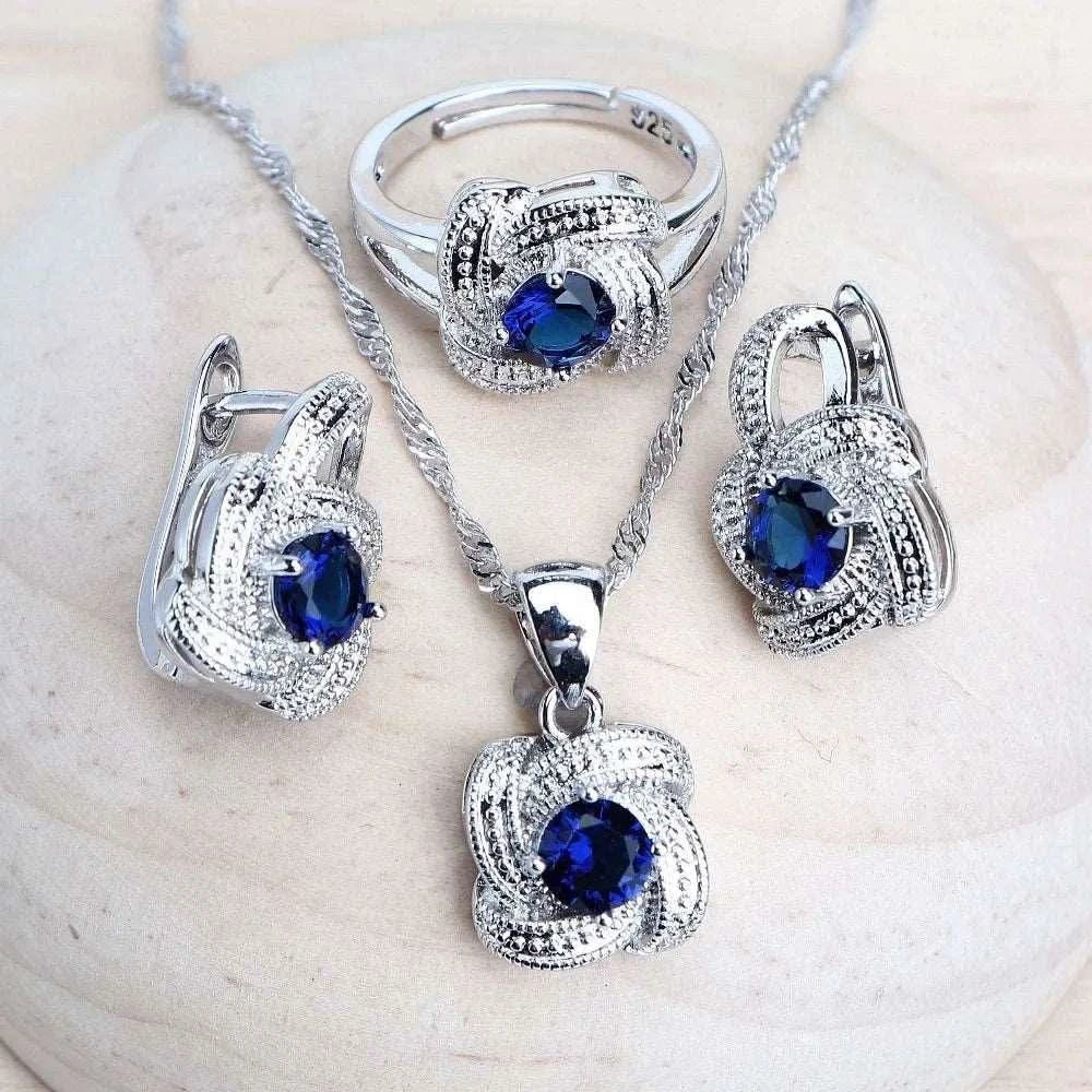 Blue Zirconia Jewelry set.