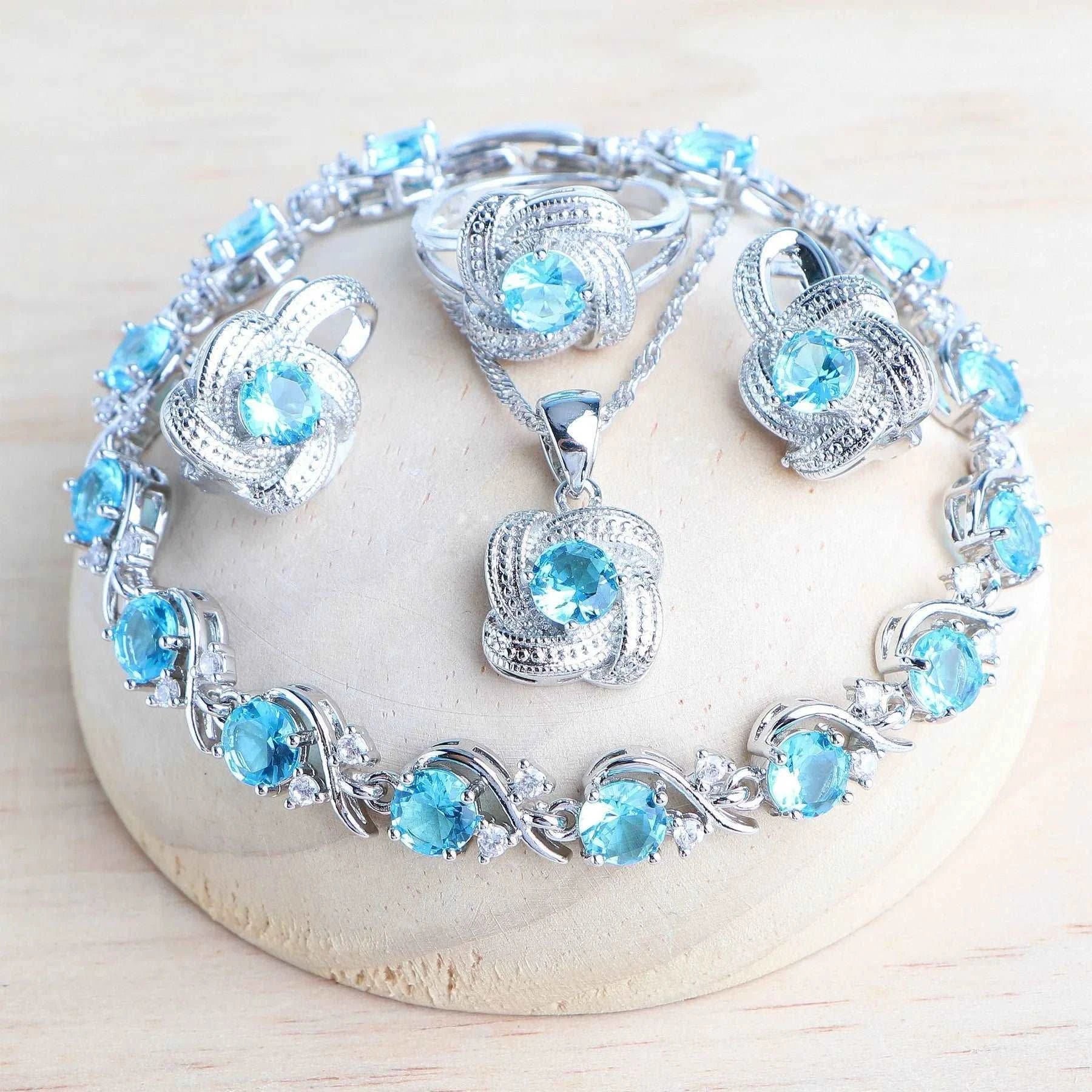 Blue Zirconia Jewelry set.